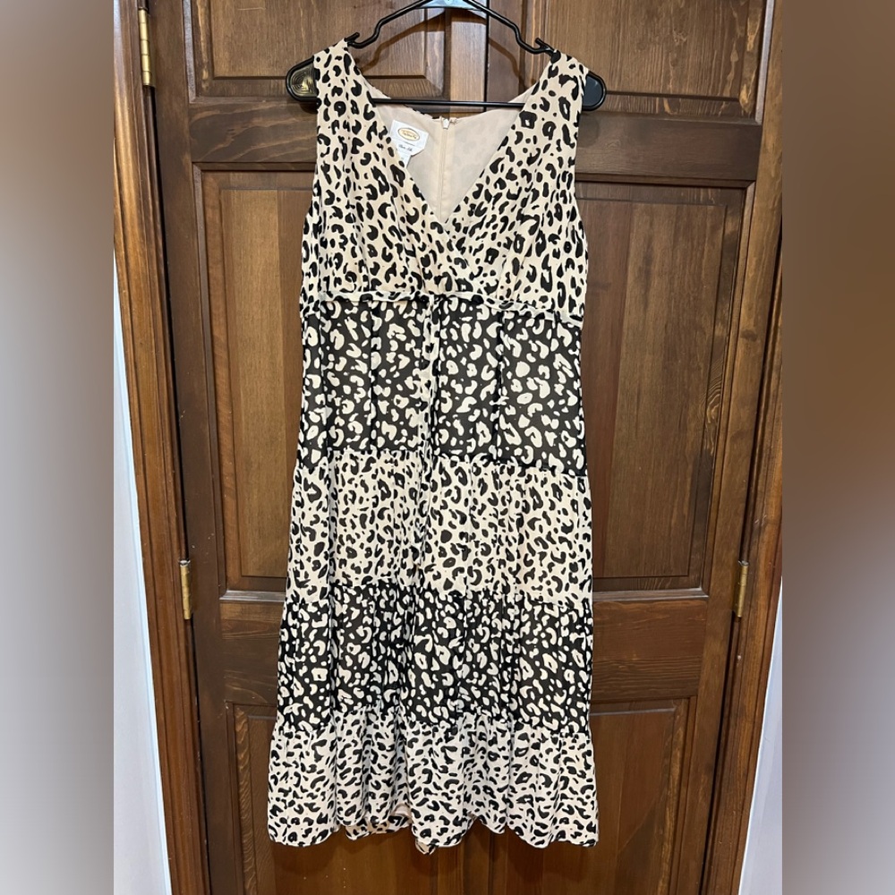 Talbots size 12 silk sleeveless dress modest brown tones